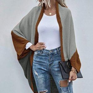 SAGE ColorBlock Batwing cardigan